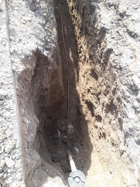 underground line and yard repair.